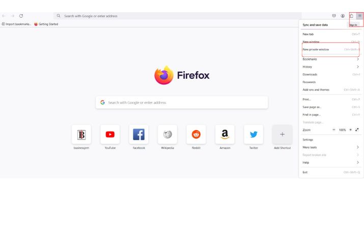 Use Incognito in Firefox Browser