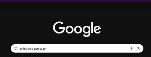 Unblocked Games G+” in the search bar