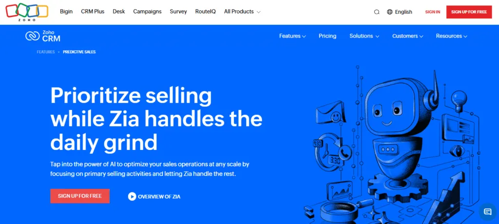 Zoho CRM with Zia AI