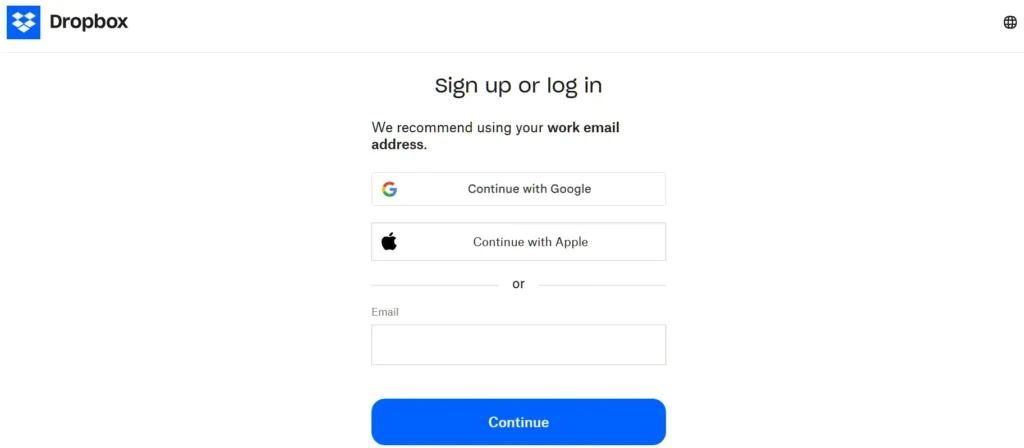 Dropbox Registration