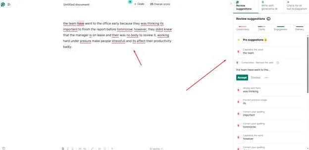 Grammarly Writing corrections