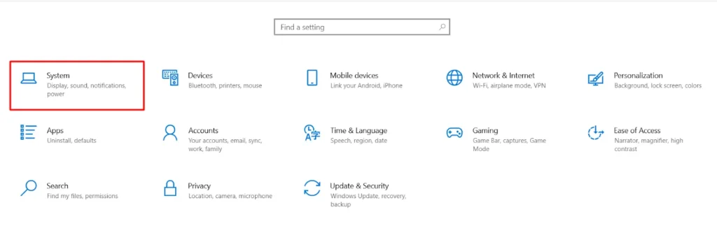 click on the “Systems” section